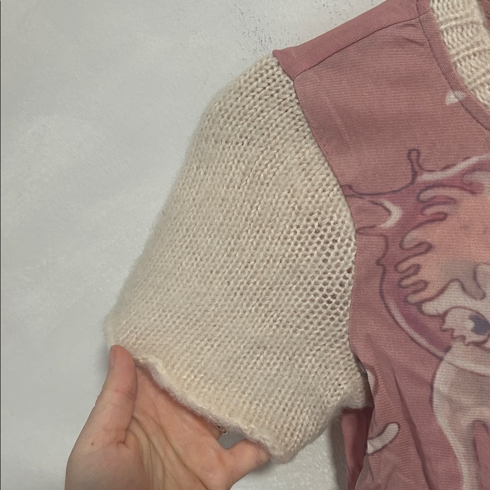 Sixth Dimension Lulu in Space Mesh Baby Tee pink XS - Picture 5 of 10